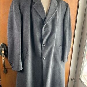 Jos. A. Bank Charcoal gray grey men’s  trench Overcoat cashmere 48 R
